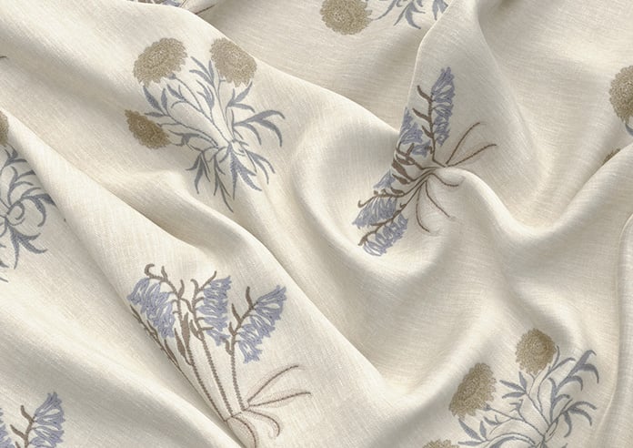William Morris At Home Lily Flower Embroidery, Woad - Twist&Fit Roman Blind - Image 4